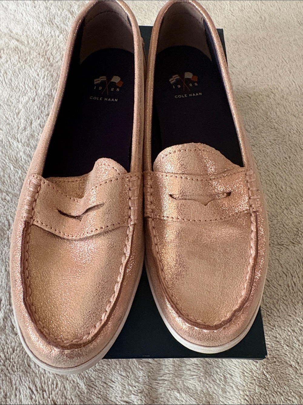 Cole Haan Metallic Rose Penny Loafers